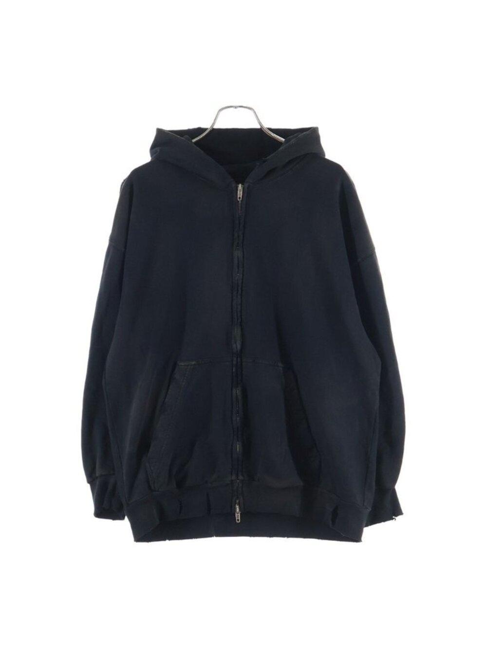 Balenciaga Logo Embroidery Hoodie Black